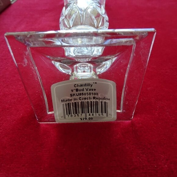 Gorham Bud Vase Chantilly Hand Cut Crystal 9 Inches NEW IN BOX - Picture 6 of 9